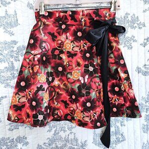 Size S Wrap Around Mini Skirt Groovy Red